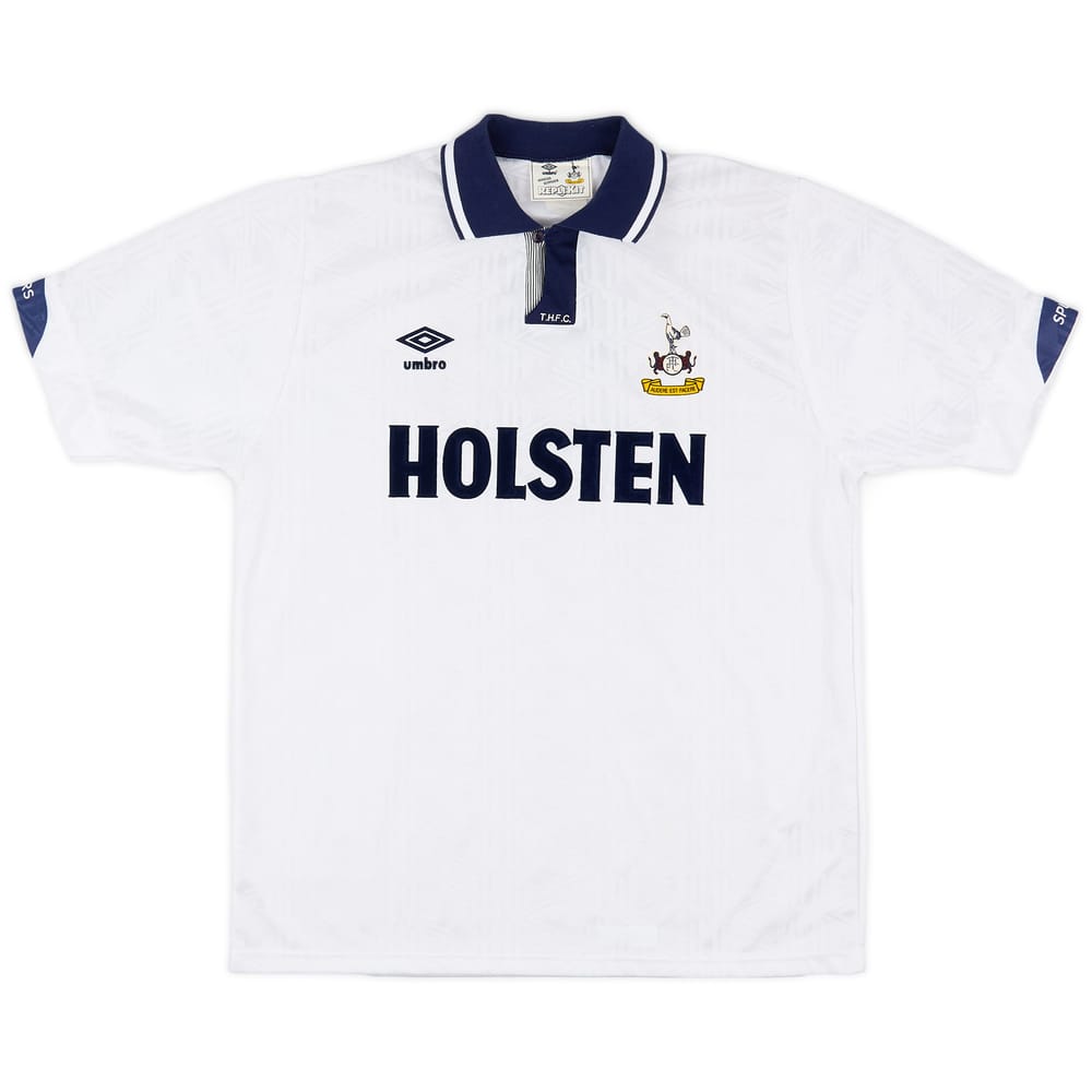 1991-93 Tottenham Home Shirt #8(Gascoigne) - 9/10 - (XL)