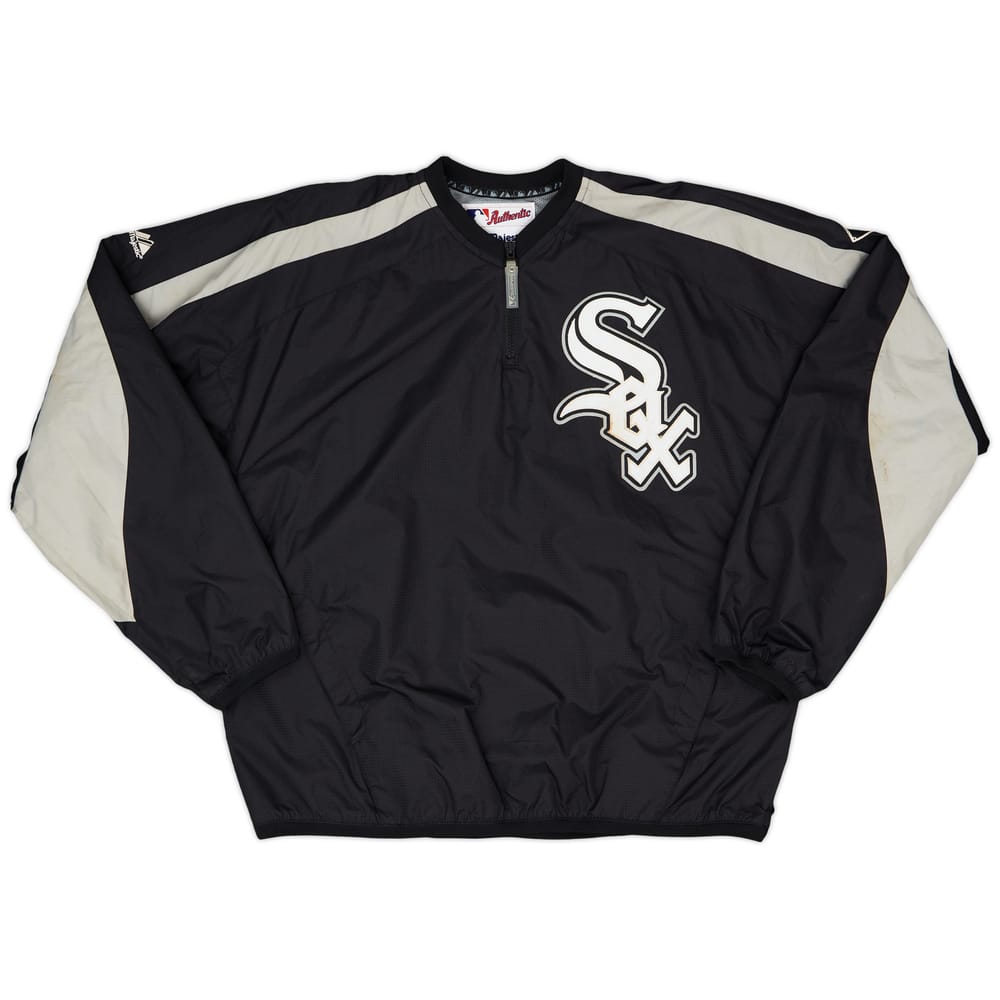 2005 Chicago White Sox Majestic 1/4 Zip Windbreaker Jacket - 6/10 - (L)