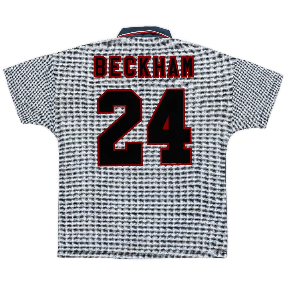 1995-96 Manchester United Away Shirt Beckham #24 - 7/10 - (L)