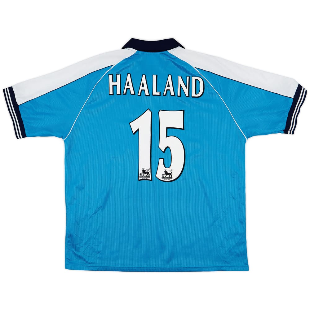 1999-01 Manchester City Home Shirt Haaland #15 - 9/10 - (L)