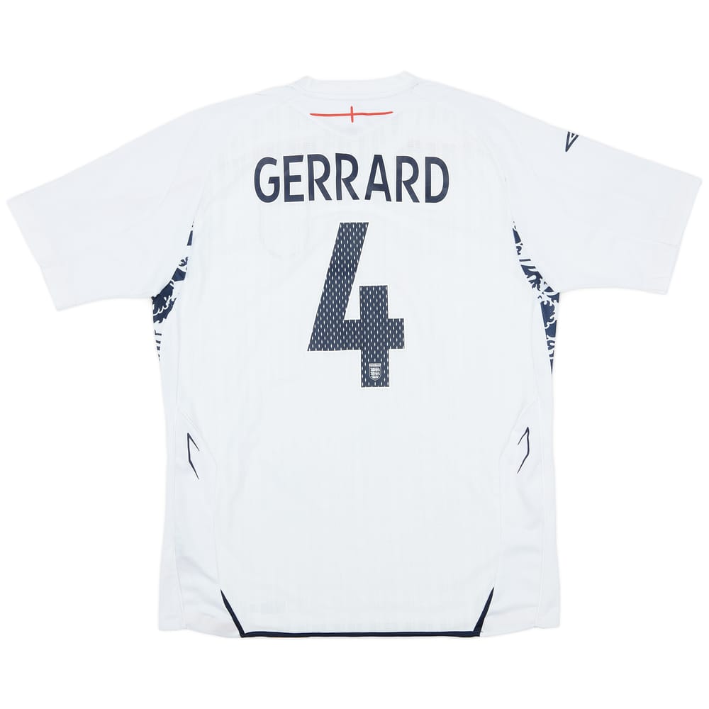 2007-09 England Home Shirt Gerrard #4 - 6/10 - (L)
