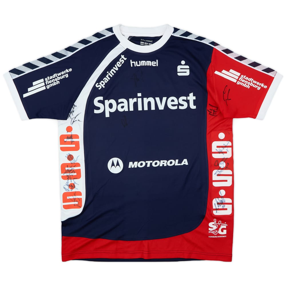 2010s SG Flensburg-Handewitt Handball Squad Signed Home Shirt - 6/10 - (L)