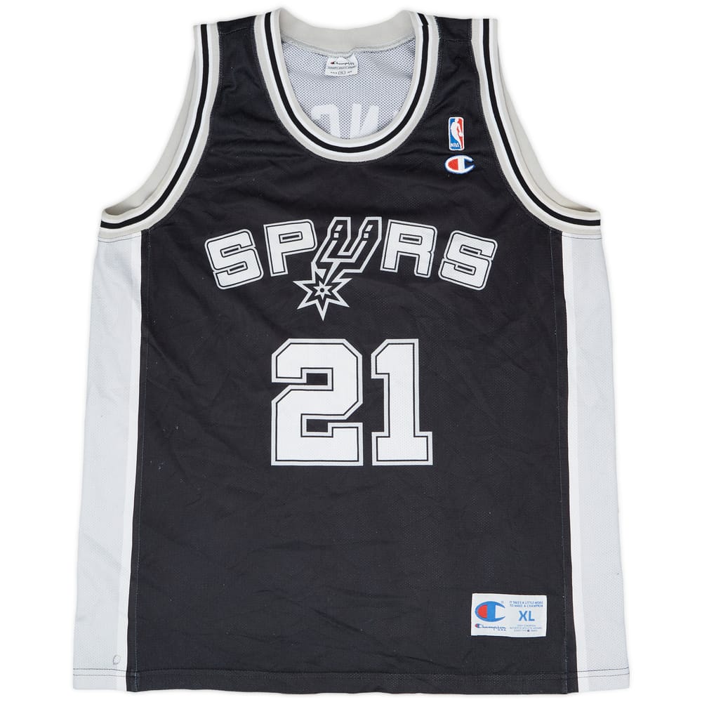 2002-10 San Antonio Spurs Duncan #21 Champion Away Jersey - 3/10 - (XL)