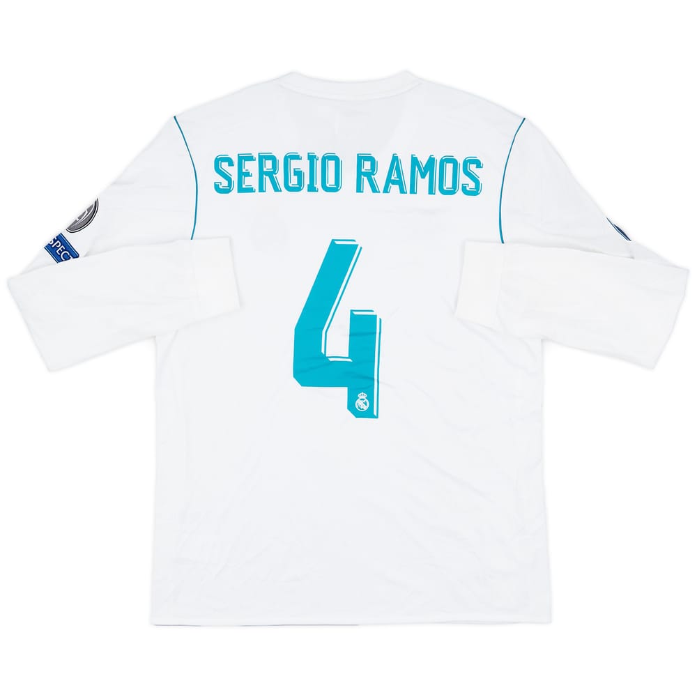 2017-18 Real Madrid Home L/S Shirt Sergio Ramos #4 (L)