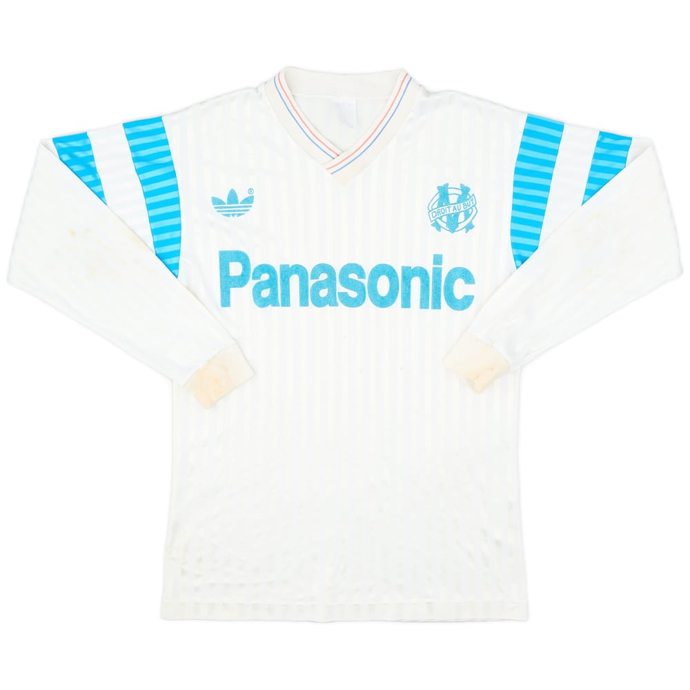 1990-91 Olympique Marseille Home L/S Shirt - 5/10 - (S)