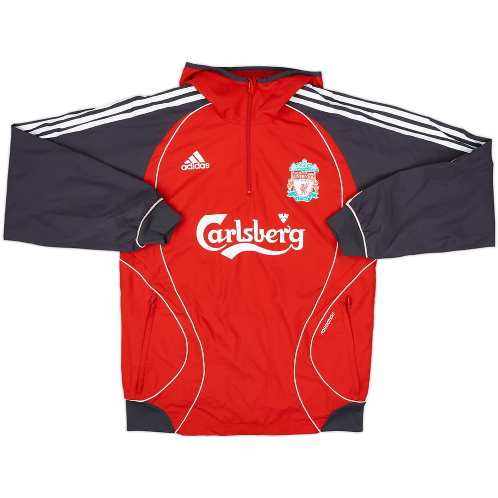 2006-07 Liverpool adidas 1/4 Zip Hooded Rain Jacket - 8/10 - (XL.Boys)