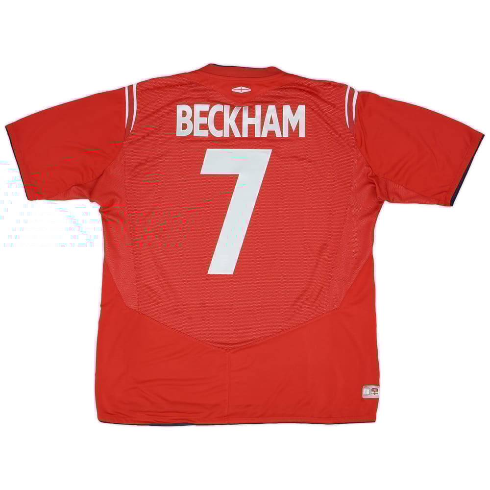 2004-06 England Away Shirt Beckham #7 - 7/10 - (XL)