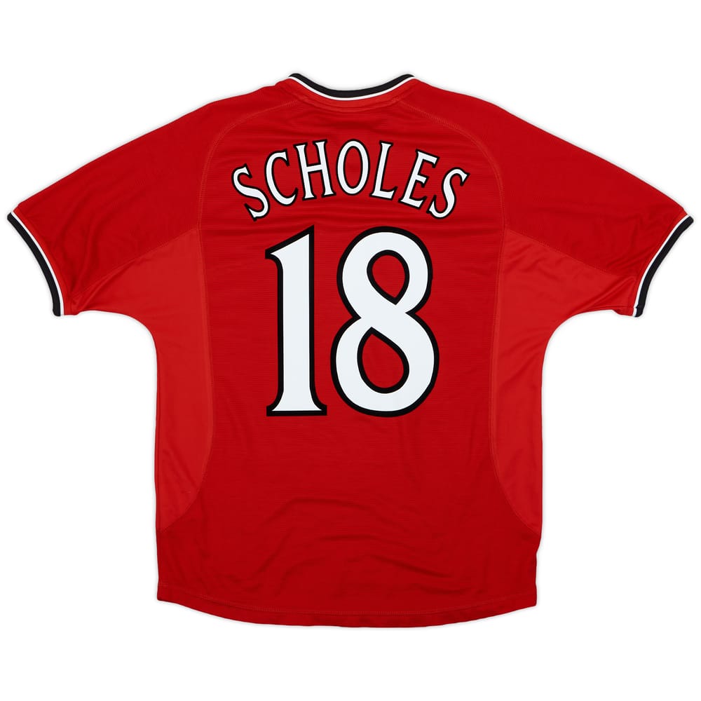 2000-02 Manchester United Home Shirt Scholes #18 - 8/10 - (M)