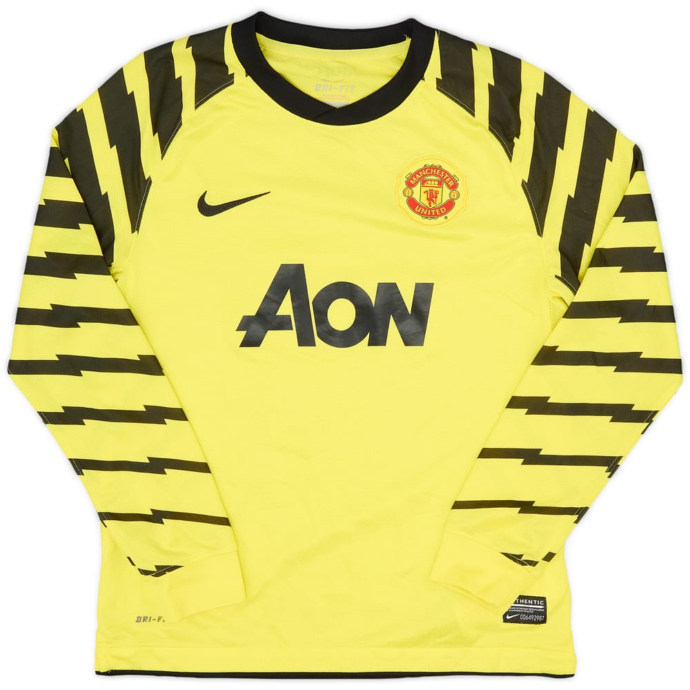 2010-11 Manchester United Yellow GK Shirt Van Der Sar #1 - 10/10 - (M.Boys)