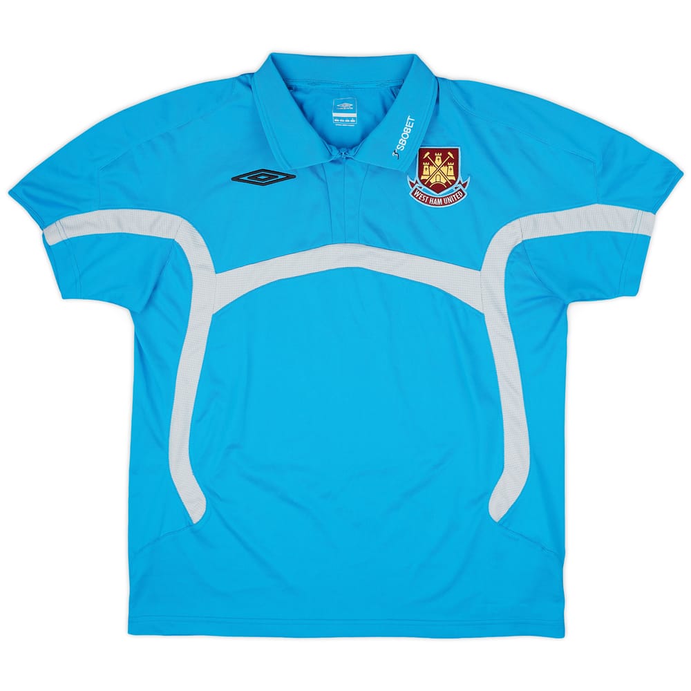 2009-10 West Ham Umbro 1/4 Zip Polo Shirt - 8/10 - (L)