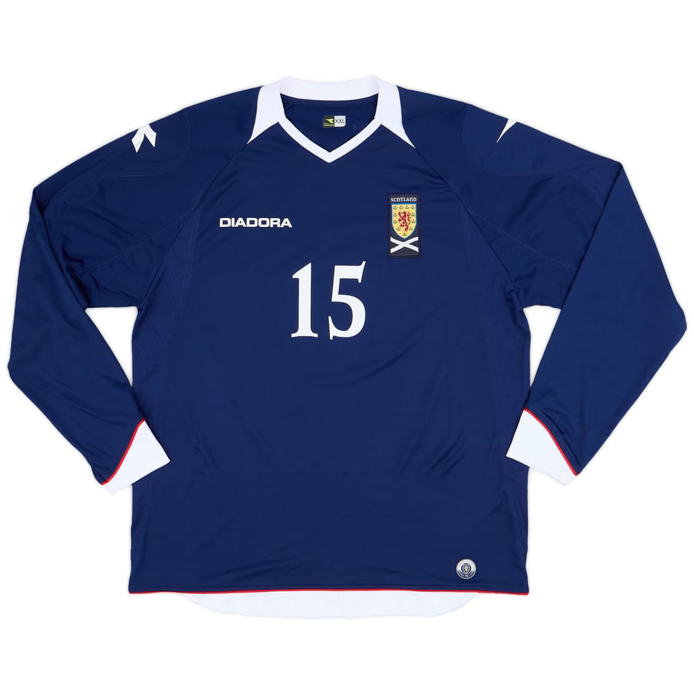 2008-09 Scotland Home L/S Shirt #15 - 9/10 - (XXL)