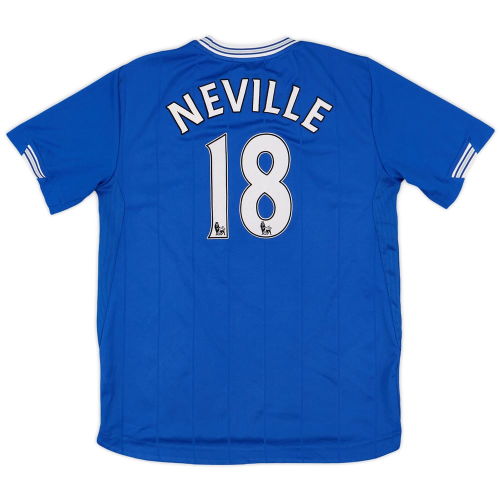 2009-10 Everton Home Shirt Neville #18 - 9/10 - (XL.Boys)