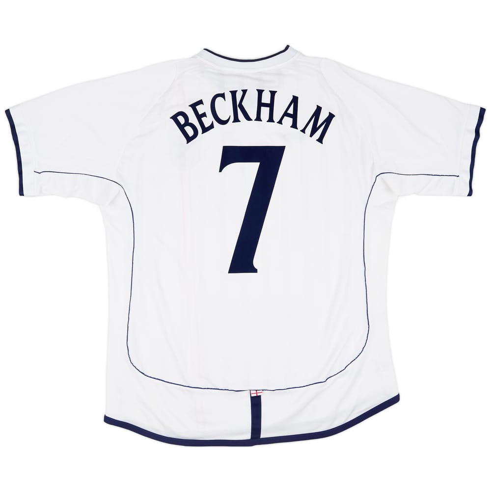 2001-03 England Home Shirt Beckham #7 - 8/10 - (XL)
