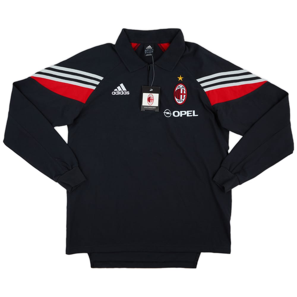 2003-04 AC Milan adidas 1/4 Zip Polo L/S Shirt (L/XL)