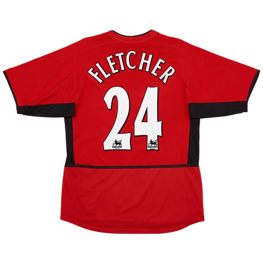 2002-04 Manchester United Home Shirt Fletcher #24 - 9/10 - (M)