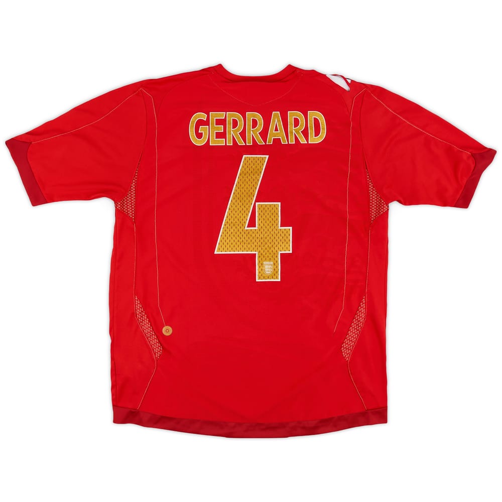 2006-08 England Away Shirt Gerrard #4 - 6/10 - (L)