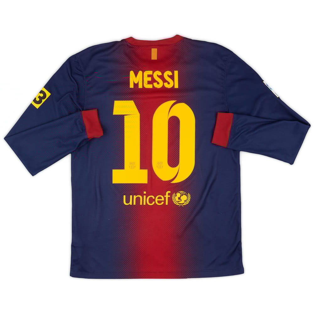 2012-13 Barcelona Home L/S Shirt Messi #10 - 7/10 - (M)