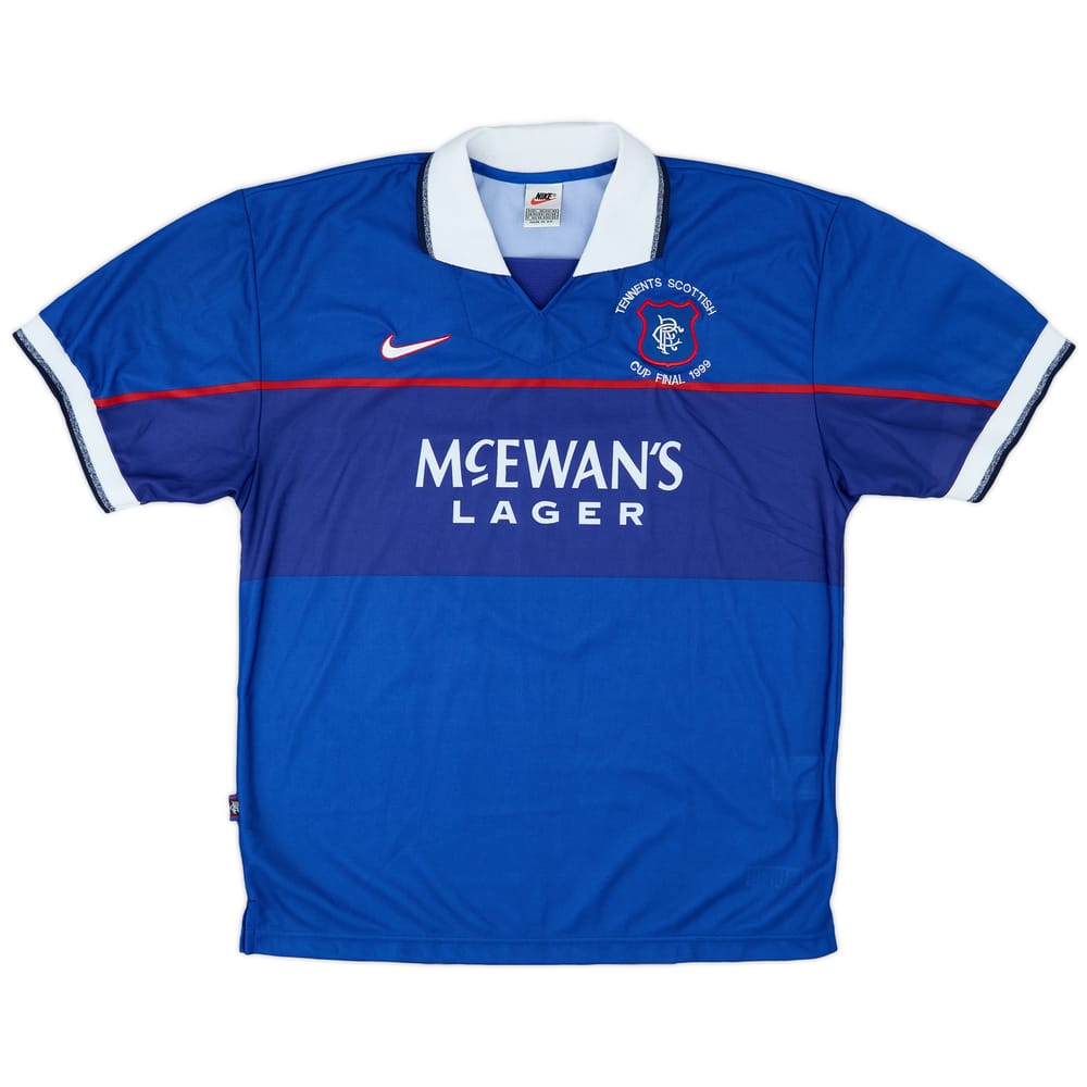 1999 Rangers Match Issue Scottish Cup Final Home Shirt #6