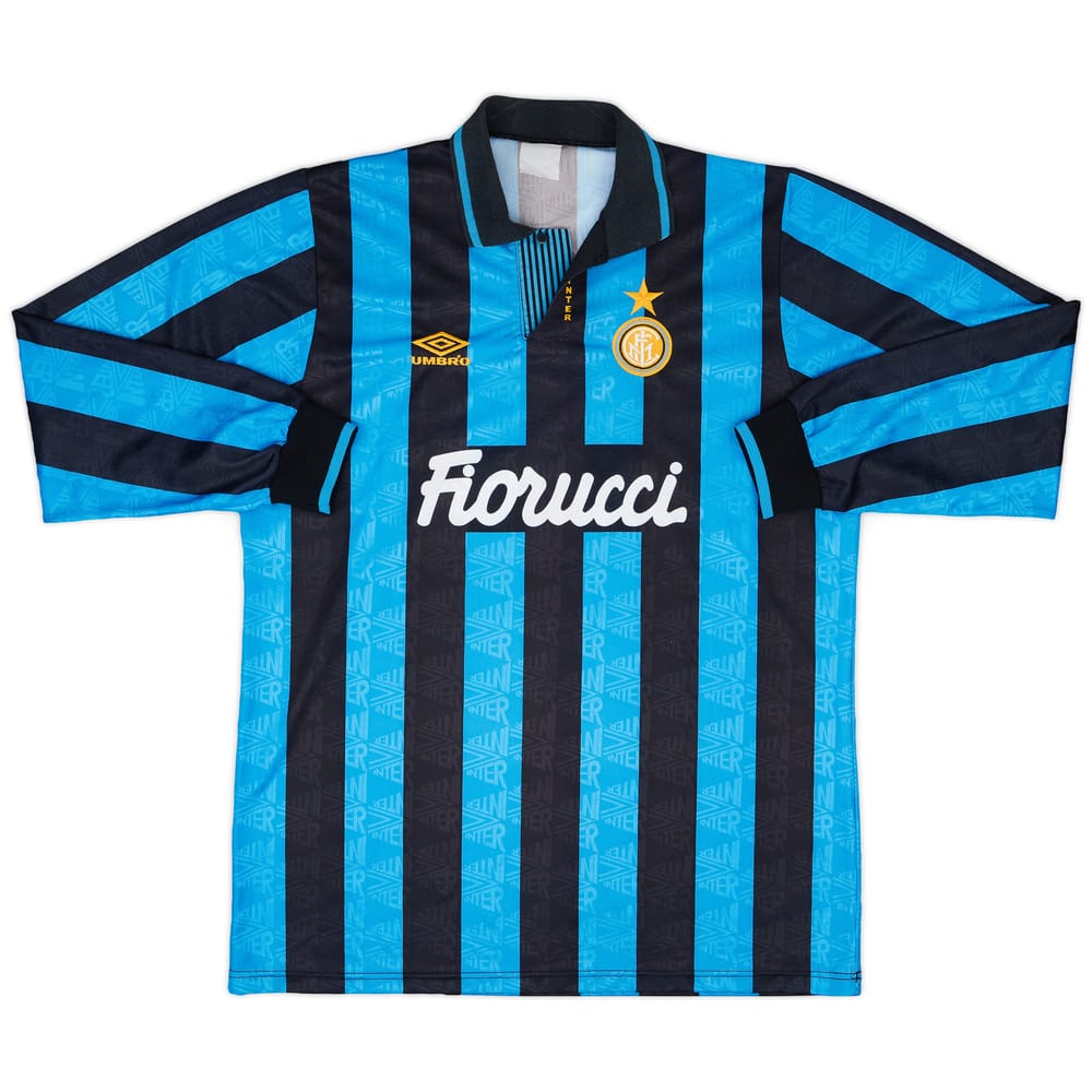 1992-93 Inter Milan Match Issue Home L/S Shirt #16