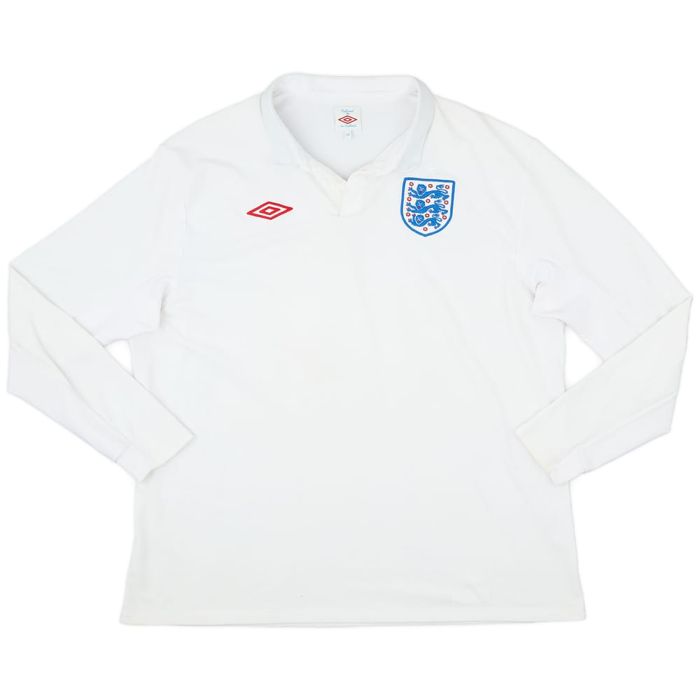 2009-10 England Home L/S Shirt - 8/10 - (XXL)