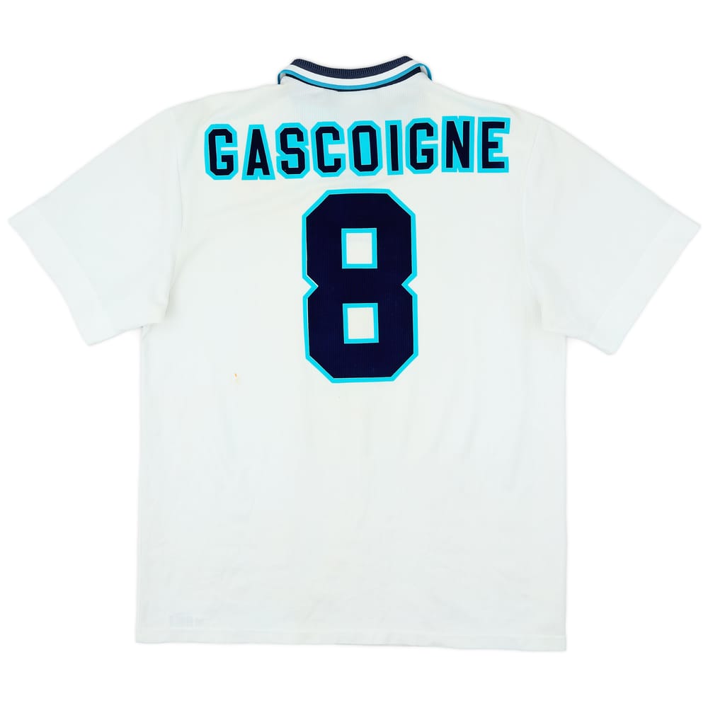 1995-97 England Home Shirt Gascoigne #8 - 5/10 - (XL)