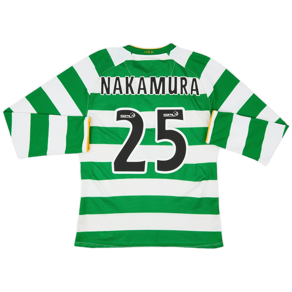 2008-10 Celtic Player Issue Home L/S Shirt Nakamura #25 - 7/10 - (M)