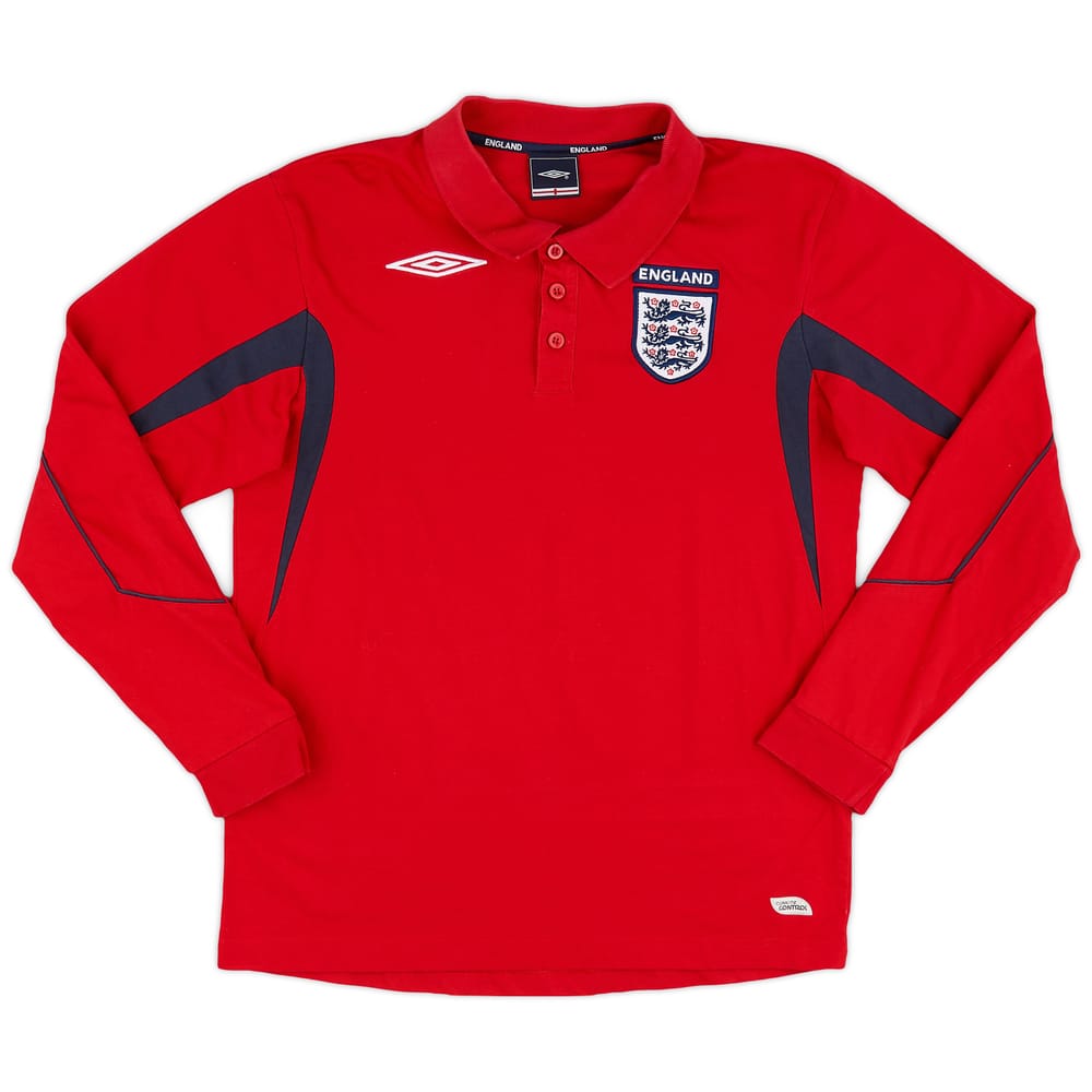 2002-04 England Umbro L/S Polo Shirt - 9/10 - (M)