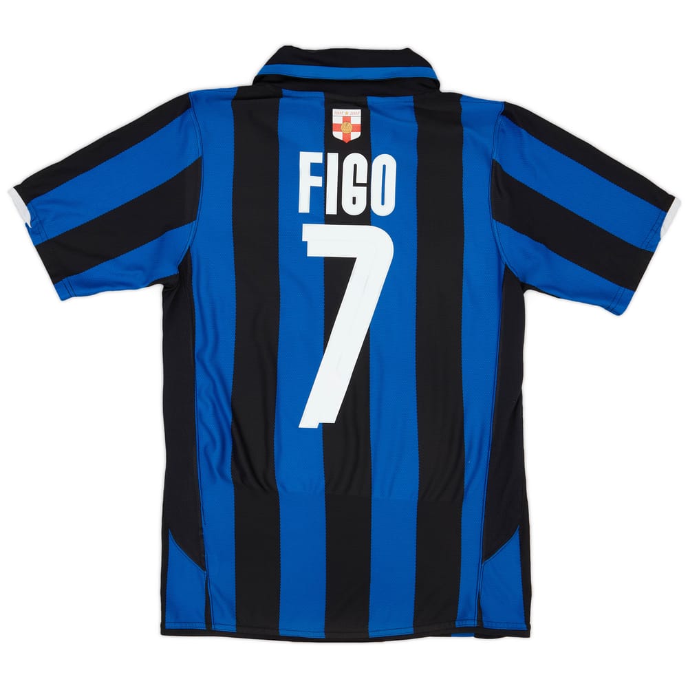 2007-08 Inter Milan Centenary Home Shirt Figo #7 - 7/10 - (S)