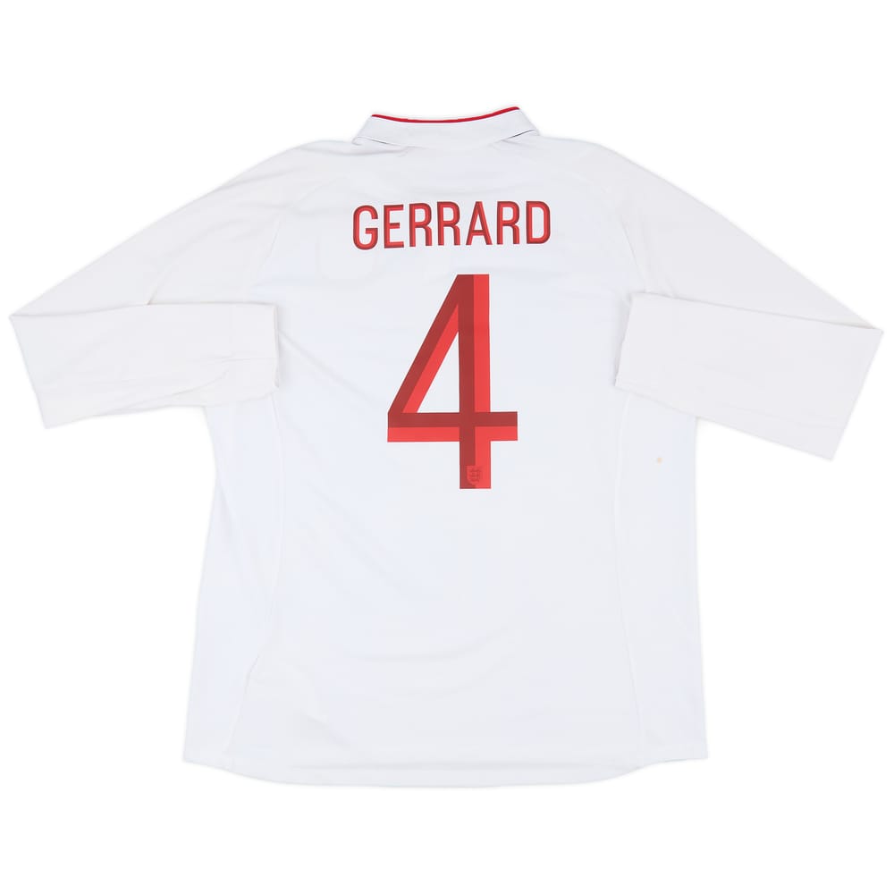 2012-13 England Home L/S Shirt Gerrard #4 - 7/10 - (XL)