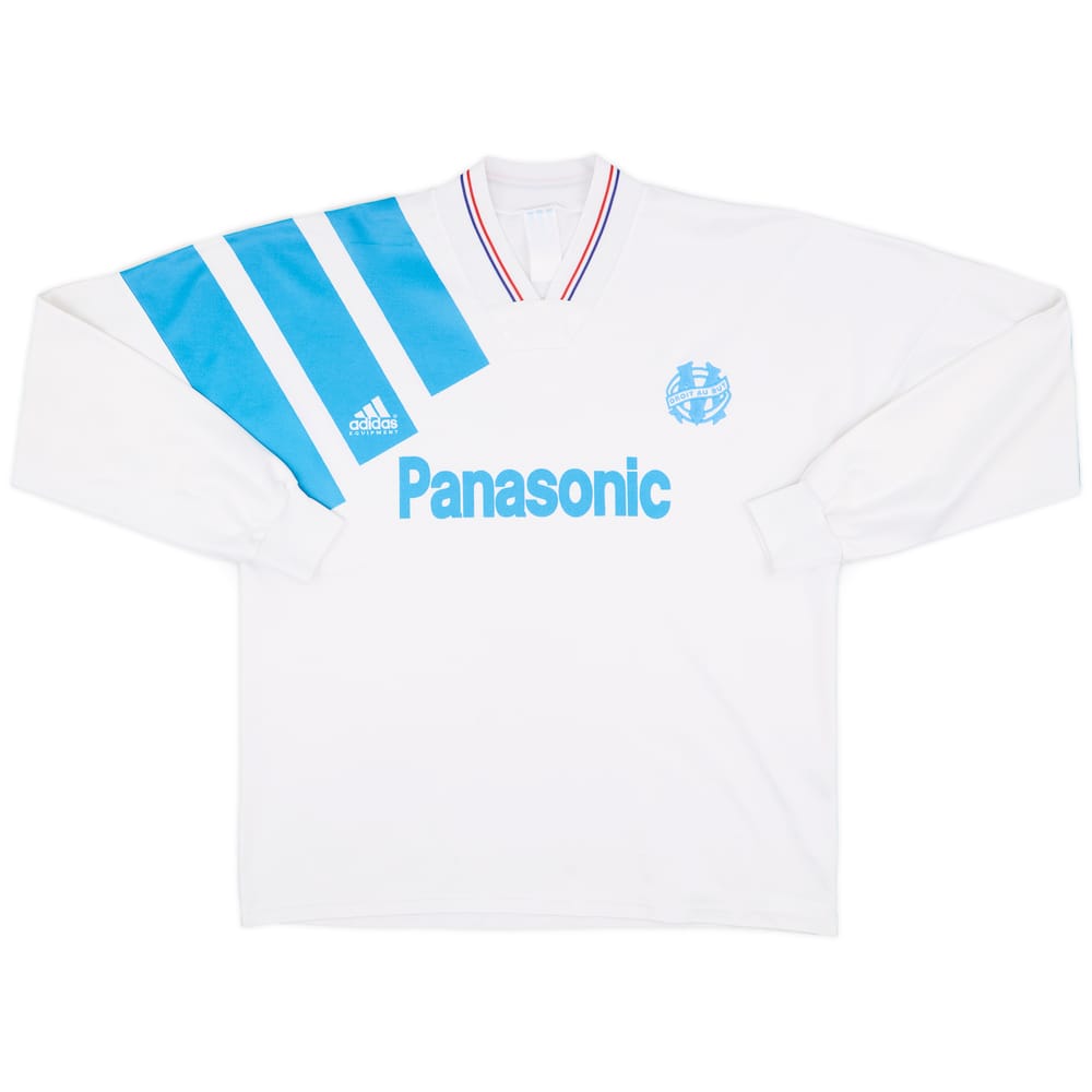 1991-92 Olympique Marseille Home L/S Shirt - 8/10 - (L)