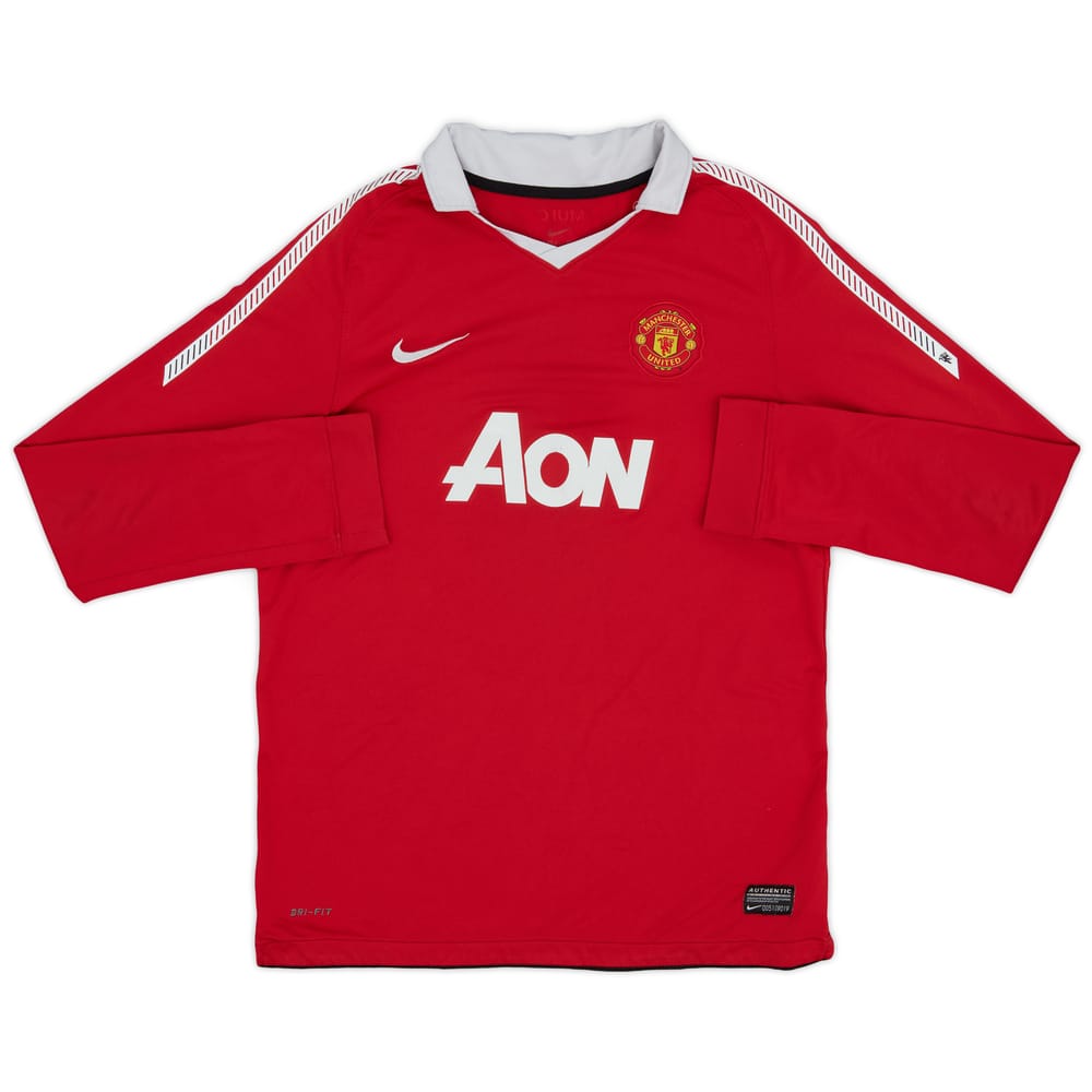 2010-11 Manchester United Home L/S Shirt - 6/10 - (XL.Boys)