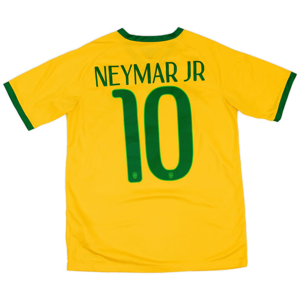 2014-15 Brazil Home Shirt Neymar Jr #10 - 7/10 - (XL.Boys)