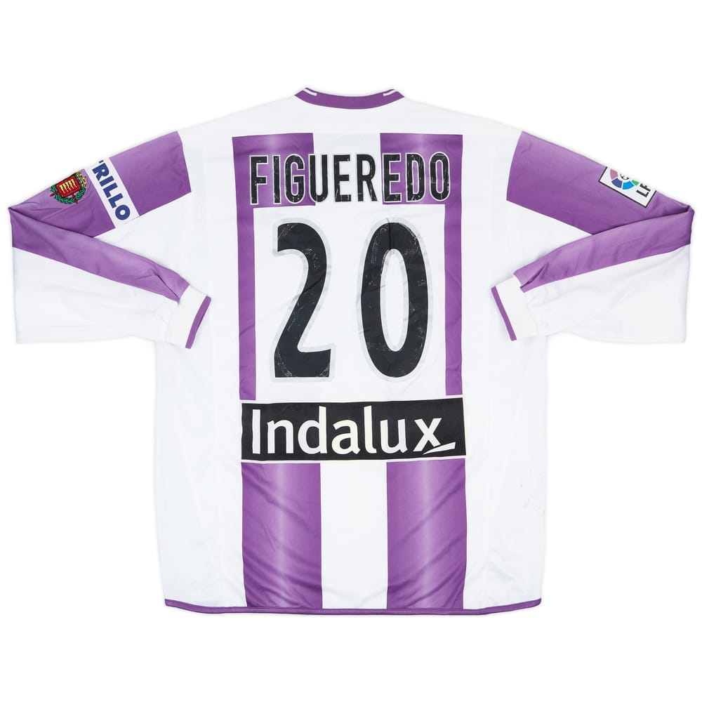2004-05 Real Valladolid Match Issue Home L/S Shirt Figueredo #20