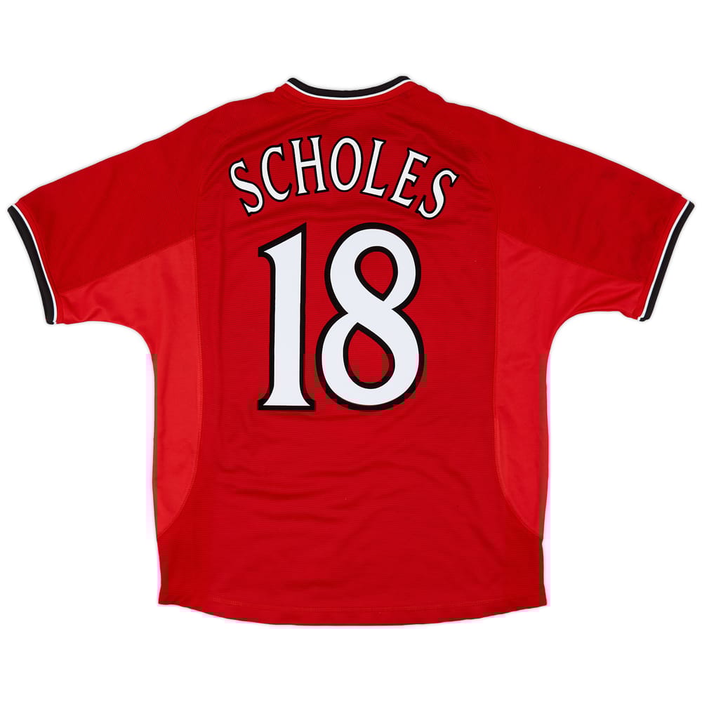2000-02 Manchester United Home Shirt Scholes #18 - 6/10 - (M)