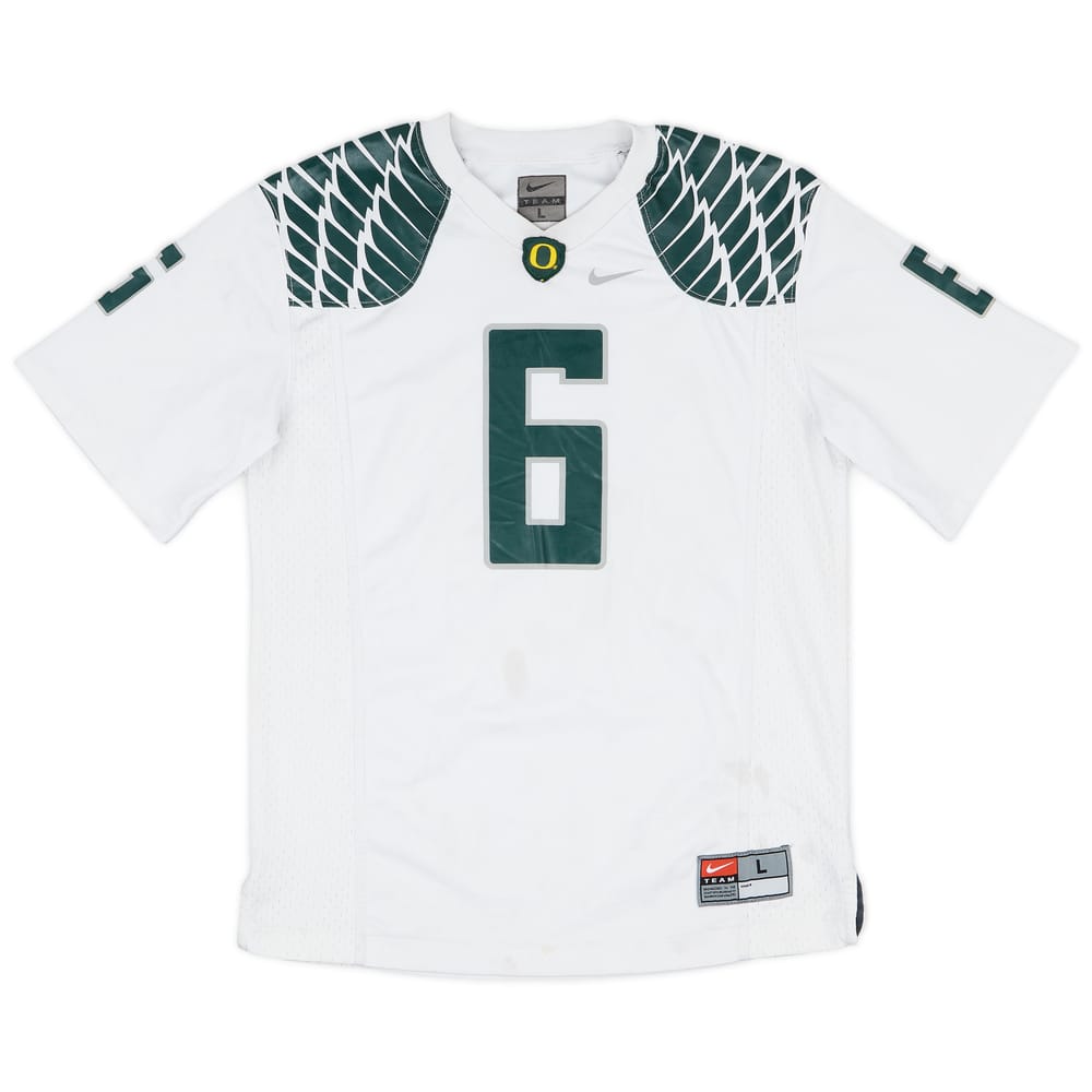 2012-13 Oregon Ducks Thomas #6 Nike Away Jersey - 6/10 - (L.Boys)
