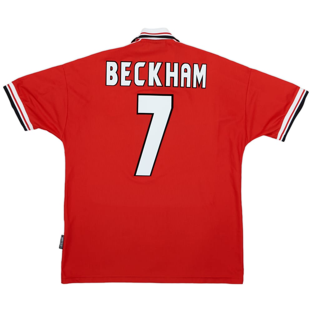1998-00 Manchester United Home Shirt Beckham #7 - 8/10 - (L)