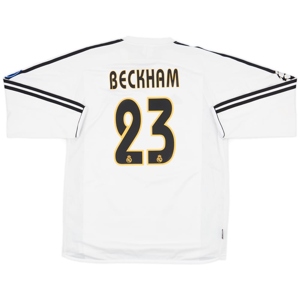 2003-04 Real Madrid Home L/S Shirt Beckham #23 - 5/10 - (XL)