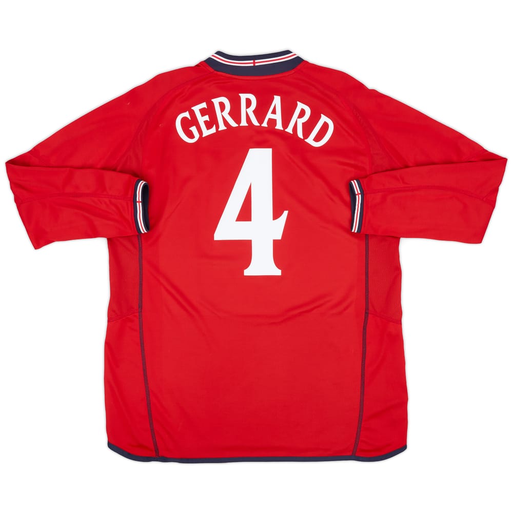2002-04 England Away L/S Shirt Gerrard #4 - 7/10 - (XXL)