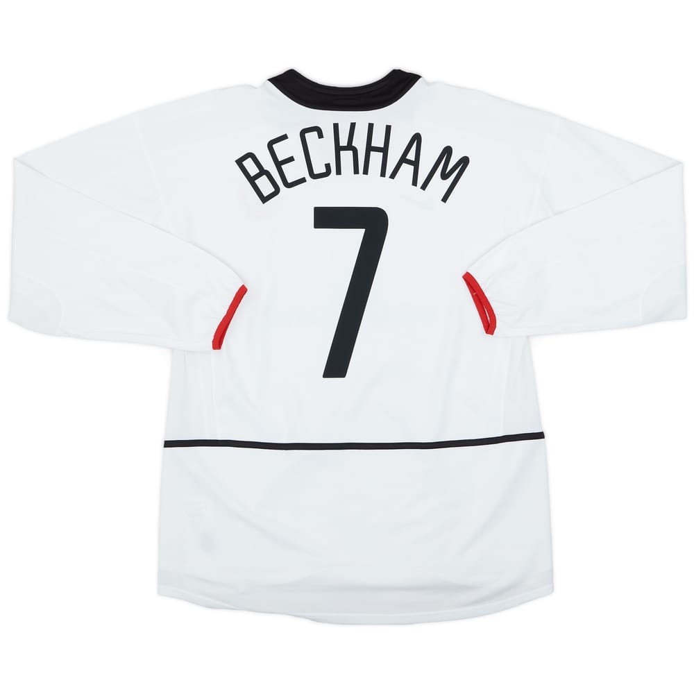 2002-03 Manchester United Away L/S Shirt Beckham #7 - 6/10 - (L)