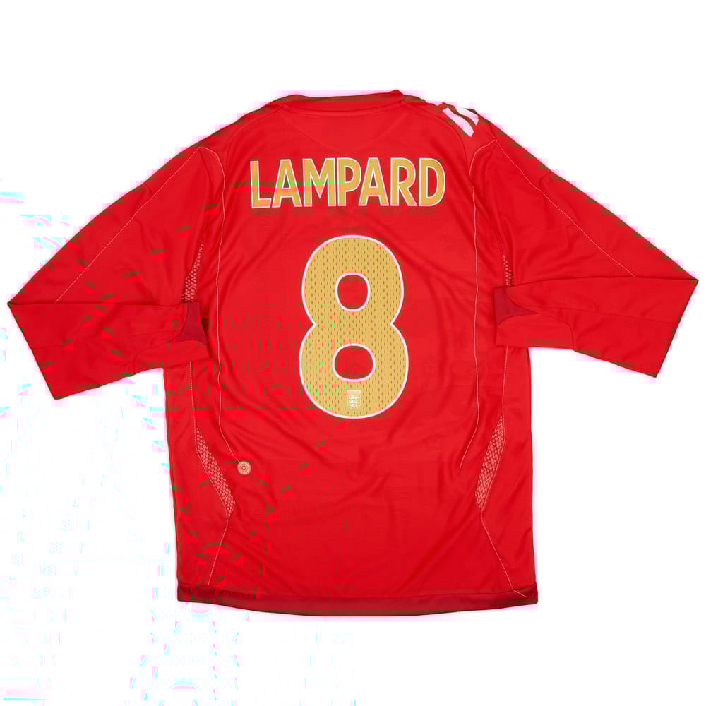2006-08 England Away L/S Shirt Lampard #8 - 8/10 - (M)