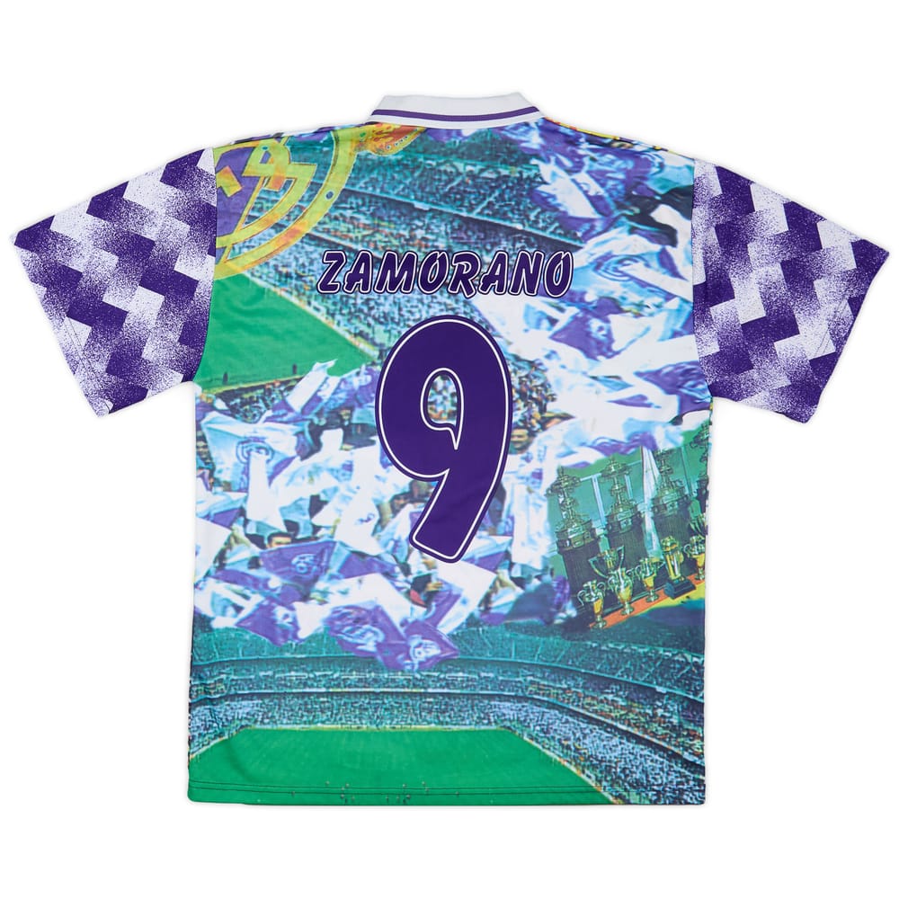 1994-95 Real Madrid Graphic Shirt Zamorano #9 - 6/10 - (L)