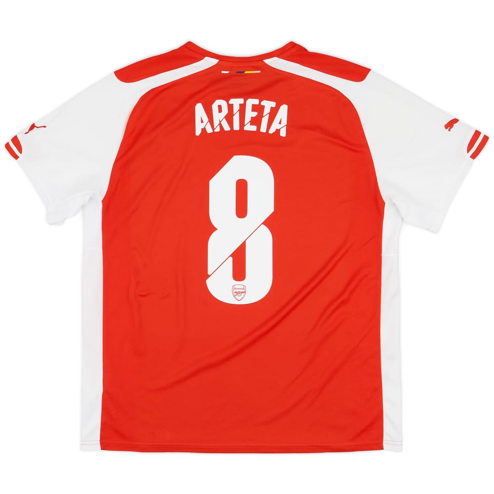 2014-15 Arsenal Home Shirt Arteta #8 - 7/10 - (XL)