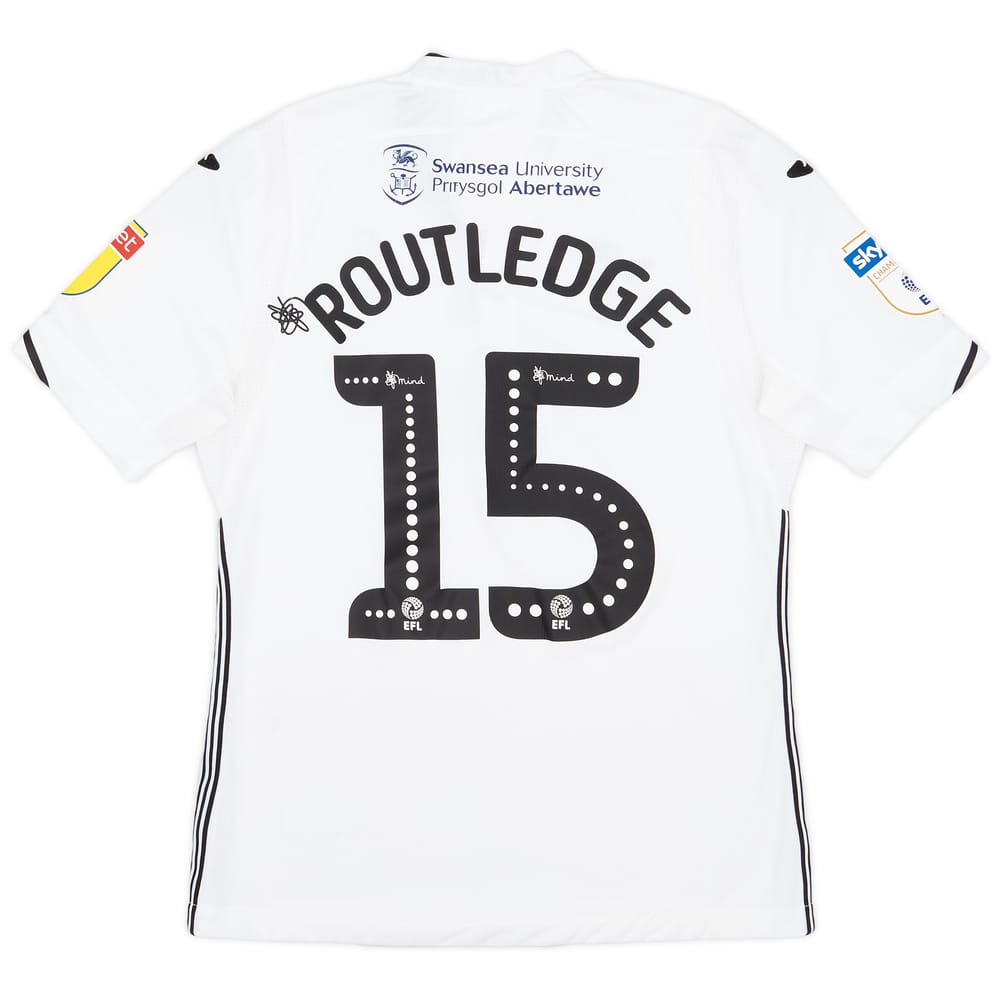 2018-19 Swansea Match Issue Home Shirt Routledge #15