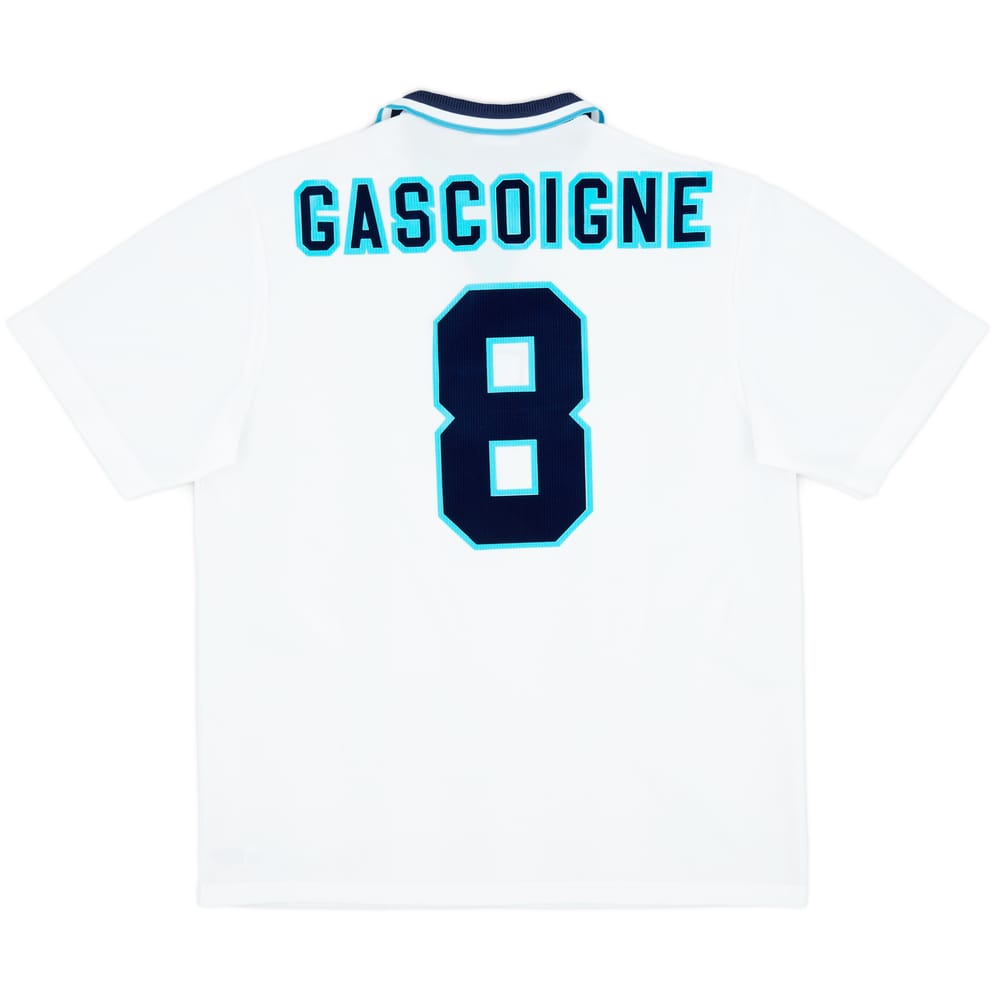 1995-97 England Home Shirt Gascoigne #8 - 9/10 - (XL)
