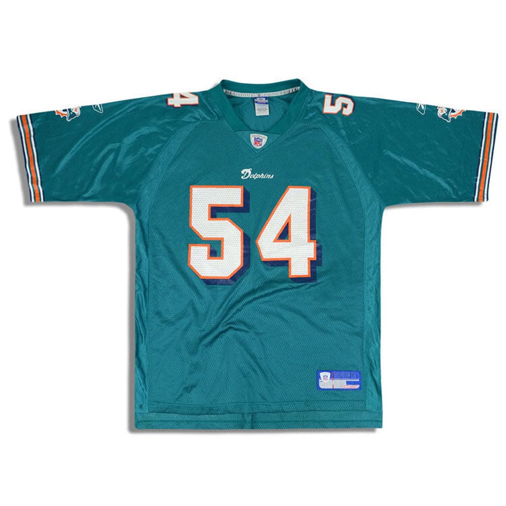 2002-04 Miami Dolphins Thomas #54 Reebok On Field Jersey (Home) L