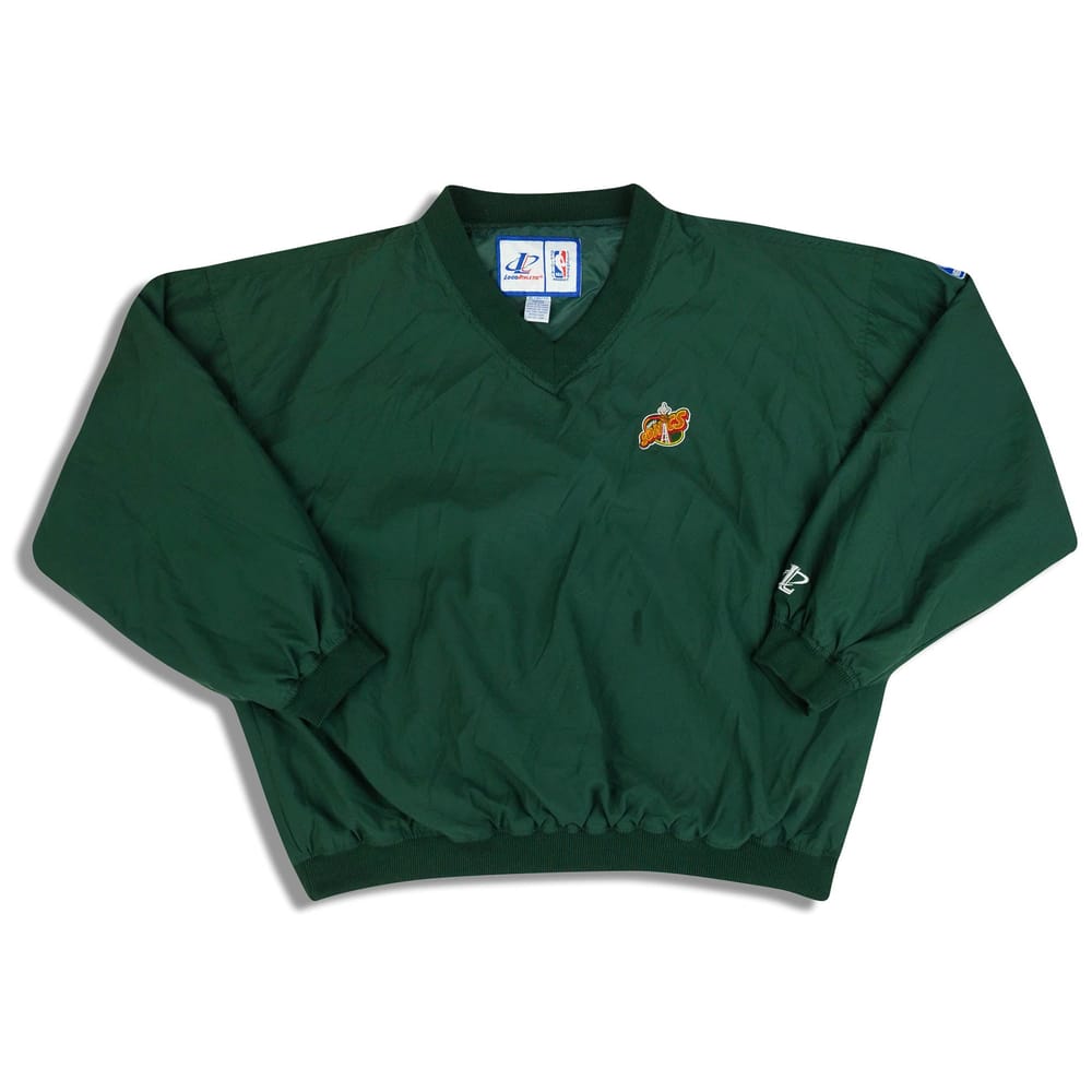 1990s Seattle Supersonics Logo Athletic Pullover Windbreaker XL