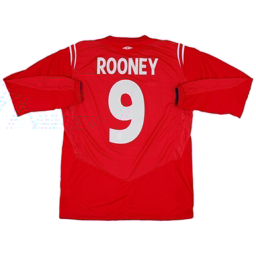 2004-06 England Away L/S Shirt Rooney #9 - 9/10 - (L)