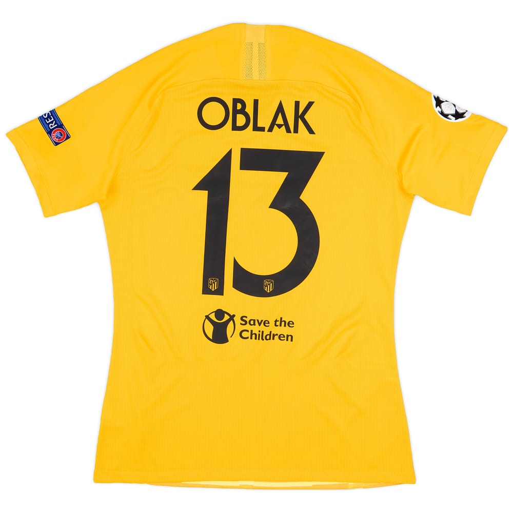 2019-20 Atletico Madrid Player Issue CL GK S/S Shirt Oblak #13 (L)