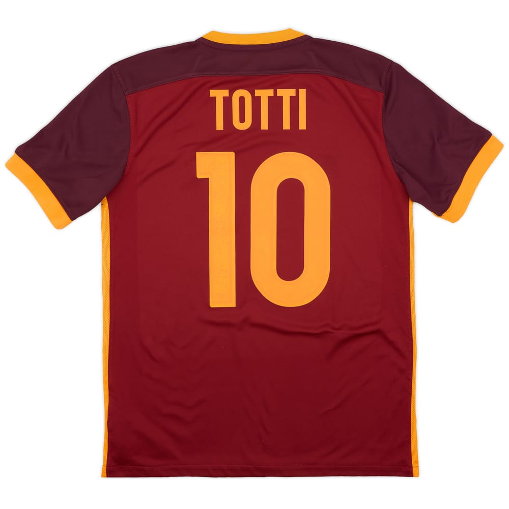 2015-16 Roma Home Shirt Totti #10 - 6/10 - (M)