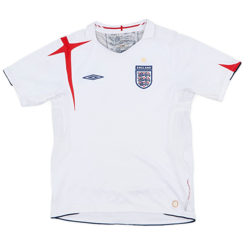 2005-07 England Home Shirt - 5/10 - (M.Boys)